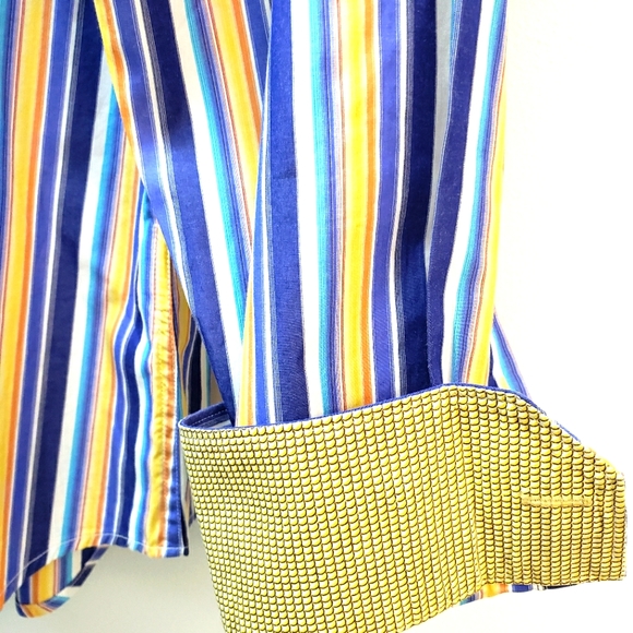 Bugatchi Uomo Man's Flip Cuff Shirt, Size Large - Picture 2 of 6